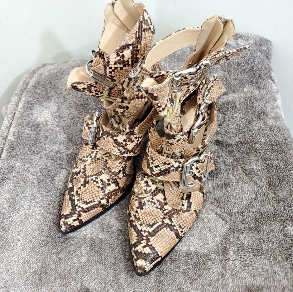 Mackin J Python Pointed toed caged booties.  Size 8.5 - Picture 13 of 13